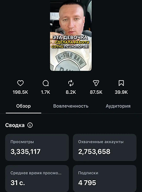Рилс — 3.3 млн просмотров